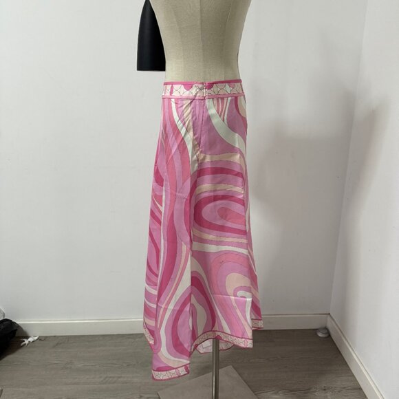 Pucci Printed Asymmetrical Skirt In Pink - Picture 4 of 9